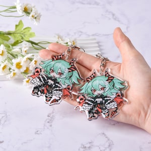 Chaveiro de acrílico personalizado, pingente de arco-íris holográfico epóxi personalizado, chaveiro de presente para jogadores, lindo pingente de bolsa estética