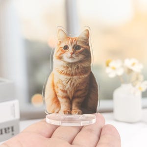 Estatuilla de foto de mascota personalizada, estatuilla de foto de perro y gato de acrílico personalizada, soporte para retrato de mascota, regalo único para amantes de los animales