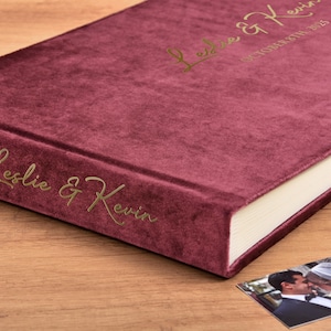 Wedding Guest Book, Velvet Photo Album for All Instax Film Sizes Mini Wide Square, 4x6 2x6 Photo Booth Book
