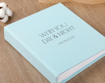 Personalized Wedding Photo Album, Handmade Linen Slip-In Album, Holds 1000 4x6 Photos