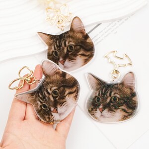 custom pet acrylic keychain, dog shaped keychain, dog picture keychain, pet lover gift, cat lover gift, custom photo keychain