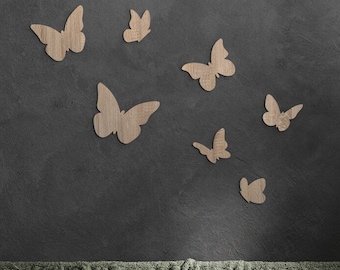 Arte de pared de mariposas 3D / Decoración de pared de madera, Juego de mariposas