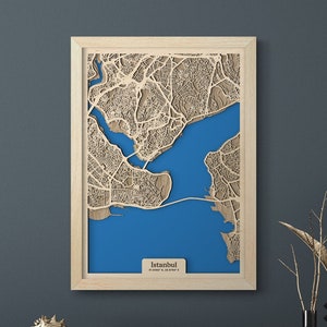 Istanbul 3D Karte | drevko CITY Landkarte | Landkarte Istanbul | Istanbul Dekoration | Landkarte Istanbul | Jubiläum Geburtstagsgeschenk