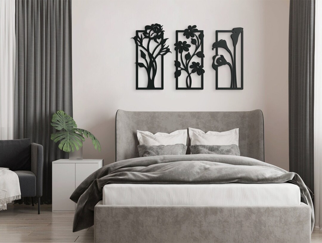 3D Flowers Wall Art | Modern HDF Wood Panel Decoration - Etsy