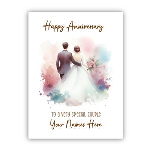 Carte d'anniversaire personnalisée. Anniversaire de mariage. Joyeux anniversaire à vous deux, mari, femme, conjoint, fiancée, petit ami, petite amie