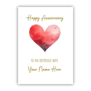 Biglietto di anniversario personalizzato. Anniversario di matrimonio. Buon anniversario a entrambi, a marito, moglie, coniuge, fidanzato, fidanzata