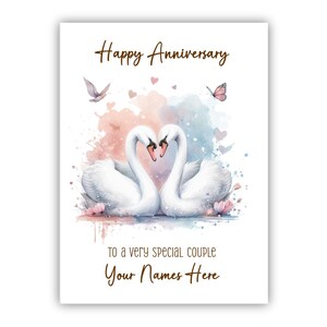 Biglietto di anniversario personalizzato. Anniversario di matrimonio. Buon anniversario a entrambi, a marito, moglie, coniuge, fidanzato, fidanzata
