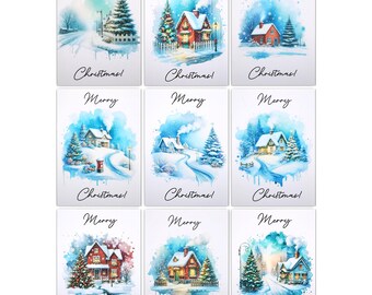 Christmas Cards Multi Pack. Set of 9 Christmas Cards. Christmas Card Pack. Pack of 30 Christmas Cards. Handmade Merry Christmas Cards Pack.