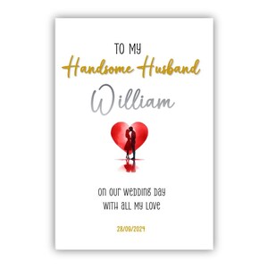 Carte de futur mari personnalisé. Carte de mariage pour le marié.  A mon beau mari. Carte de mariage. Sur la carte de notre mariage. Joyeux mariage.