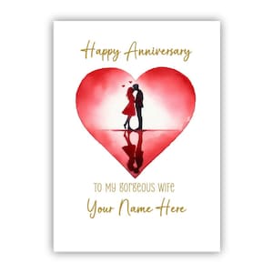 Carte d'anniversaire personnalisée. Anniversaire de mariage. Joyeux anniversaire à vous deux, mari, femme, conjoint, fiancée, petit ami, petite amie