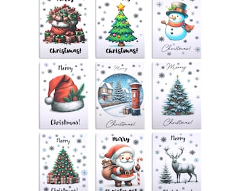 Christmas Cards Multi Pack. Set of 9 Christmas Cards. Christmas Card Pack. Pack of 30 Christmas Cards. Handmade Merry Christmas Cards Pack.