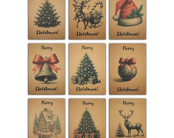 Christmas Cards Multi Pack. Set of 9 Christmas Cards.  Christmas Card Pack. Pack of 30 Christmas Cards. Handmade Merry Christmas Cards Pack.