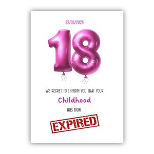 Carte personnalisée 18e anniversaire pour fille. Carte d'anniversaire pour fille, petite-fille, nièce, sœur, filleule, cousine.