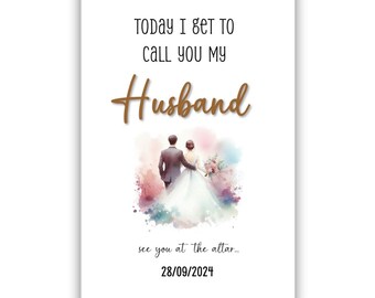 Personalised Husband to be card. Wedding Day Card for Groom. Wedding Card. On Our Wedding Day Card. Happy Wedding Day. Wedding Day Gift.