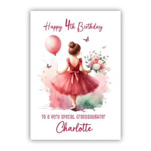 Personalised birthday card for girl. Any age Birthday card. Birthday card for Daughter, Granddaughter, Niece, Sister, Cousin. Ballerina Card