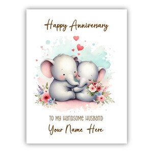 Biglietto di anniversario personalizzato. Anniversario di matrimonio. Buon anniversario a entrambi, a marito, moglie, coniuge, fidanzato, fidanzata