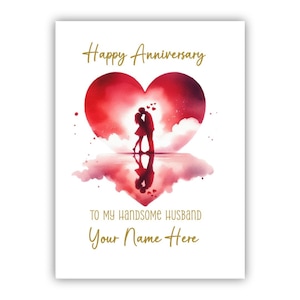 Biglietto di anniversario personalizzato. Anniversario di matrimonio. Buon anniversario a entrambi, a marito, moglie, coniuge, fidanzato, fidanzata
