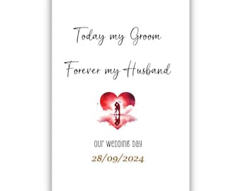 Personalised Wedding Day Card for Groom. Wedding Card. Husband to be card. On Our Wedding Day Card. Happy Wedding Day. Wedding Day Gift.
