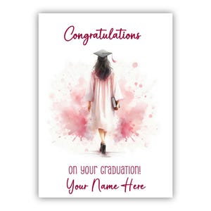 Carte de remise des diplômes personnalisée. Carte de voeux de remise des diplômes. Carte graduée. Carte de fin d'études pour fille.