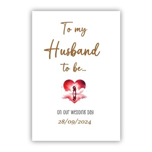 Carte de futur mari personnalisé. Carte de mariage pour le marié. Carte de mariage.  Sur la carte de notre mariage. Joyeux mariage. Cadeau de mariage.