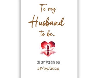 Personalised Husband to be card. Wedding Day Card for Groom. Wedding Card.  On Our Wedding Day Card. Happy Wedding Day. Wedding Day Gift.