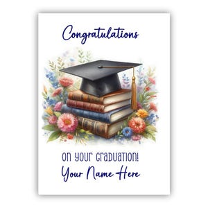 Carte de remise des diplômes personnalisée. Carte de voeux de remise des diplômes. Carte graduée. Carte de fin d'études pour fille.