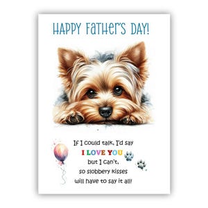 Biglietto per la festa del papà con il cane Beagle. Biglietto per la festa del papà con il cane. Auguri a papà, papà e papà. Con possibilità di messaggio all'interno.