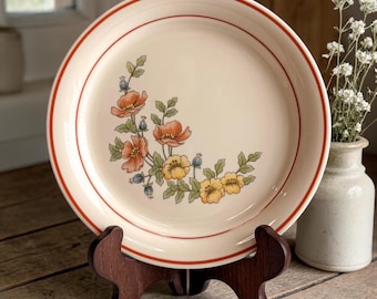 Juego de 4 platos llanos vintage Corning Cornerstone "Royal Garden" - Platos de ensalada y postre de 21,5 cm - Decoración romántica floral estilo cottagecore