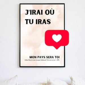Dekoratives Poster - Sofort-Download - zu Hause ausdrucken - Celine DION - Songtext