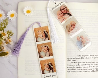 Marque-page personnalisé avec photo, cadeau fête des mères, cadeau lecture, cadeau photo, cadeau pour elle, marque-page photo acrylique personnalisé
