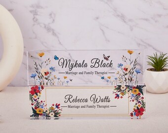 Gepersonaliseerde acrylnaambordje, bureauplaat, aangepast naambordje voor bureau, naambord, cadeaus voor collega, baas, afstuderen, nieuwe baan, kantoordecor