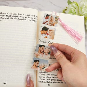 Kundenspezifisches Foto-Acryl-Lesezeichen, personalisiertes Geschenk für Buchliebhaber