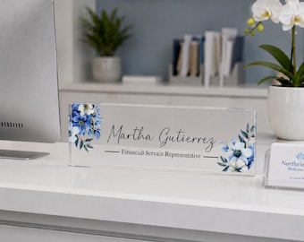 Personalized Acrylic Desk Plate, Custom Desk Name Plate for Desk,Clear Acrylic Block, Office Decor, Gift for CEO,Graduate,Promotion,New Job