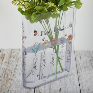 Personalized Eco-Friendly Acrylic Book Vase,Custom Birth Flower Book Vase,Book Shaped Vase with Name,Gift for Book Lover,Mother&#39;s Day Gifts