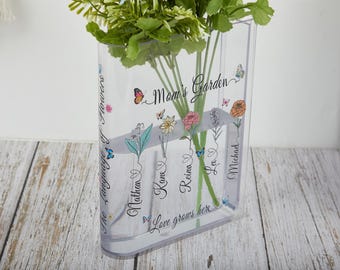 Personalized Eco-Friendly Acrylic Book Vase,Custom Birth Flower Book Vase,Book Shaped Vase with Name,Gift for Book Lover,Mother's Day Gifts