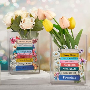 Personalized Acrylic Book Vase, Eco-Friendly Floral Decor image 12