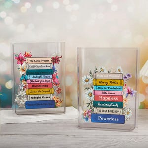 Personalized Acrylic Book Vase, Eco-Friendly Floral Decor image 2
