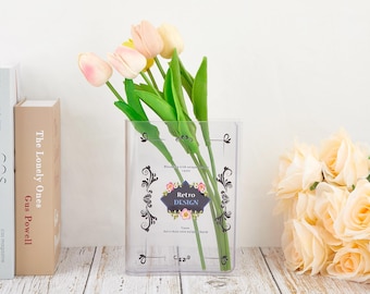 Personalized Acrylic Book Vase, Eco-Friendly Flower Vase, Home Decor