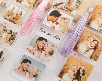 Segnalibro fotografico personalizzato, regalo personalizzato in acrilico per gli amanti dei libri, regalo per la festa della mamma