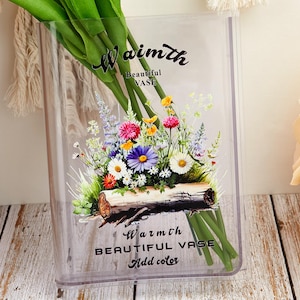 Custom Book-Shaped Vase for Flowers, Personalized Acrylic Vase with Book Name or Saying, Eco-Friendly Home Decor, Gift For Book Lover