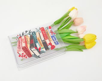 Personalized Acrylic Book Vase, Custom Book Titles, Home Decor Gift