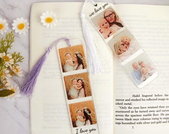 Marque-page personnalisé avec photo, cadeau fête des mères, cadeau lecture, cadeau photo, cadeau pour elle, marque-page photo acrylique personnalisé