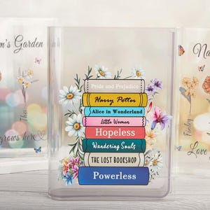 Personalized Acrylic Book Vase, Eco-Friendly Floral Decor image 10