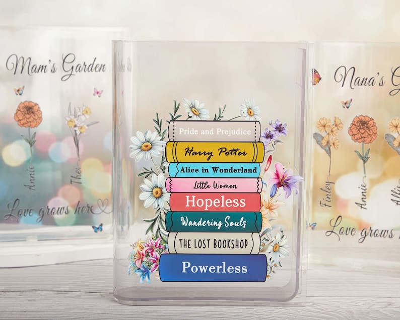 Personalized Acrylic Book Vase, Eco-Friendly Floral Decor image 10