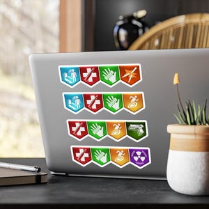 COD Zombies Perk Emblem Stickers | Essential Perk Stickers | Juggernog, Quick Revive, Speed Cola, Stamin-Up, Mule-Kick, Double-Tap |