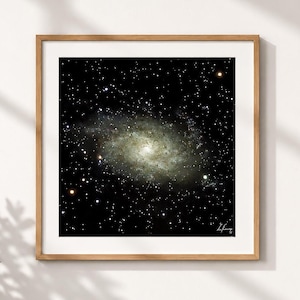 Triangulum Galaxy M33, real astrophotography, deep sky, space wall decoration, printable universe art