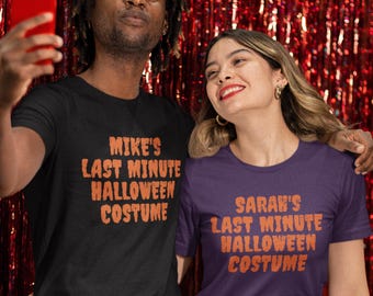 Personalised Last Minute Halloween Costume Tshirt, Funny Custom Name Tshirt, Halloween 2026 tshirt for Men & Women, Creepy Matching Costume