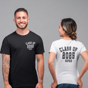 Class of 2025 Custom Year Graduation T-Shirt, Personalized Senior Shirt with Name, High School or College Grad Gift, Varsity Style Tee
