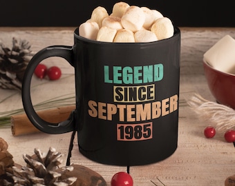 Personalized Birthday Mug | Legend Since Black Coffee Mug | Custom Birth Year Gift for Men & Women | Vintage Year Mug | Birthday Gift Idea