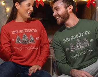 Christmas Sweatshirt, Family Matching Sweater, Personalized Christmas Gifts, Custom Name Sweater, Holiday Season Sweatshirt for Men / Women